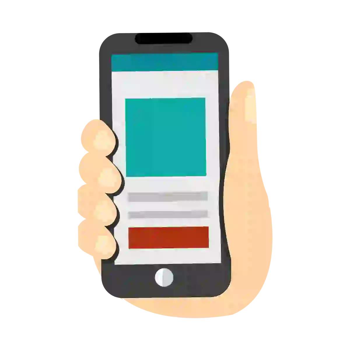 illustration d'une main tenant un smartphone